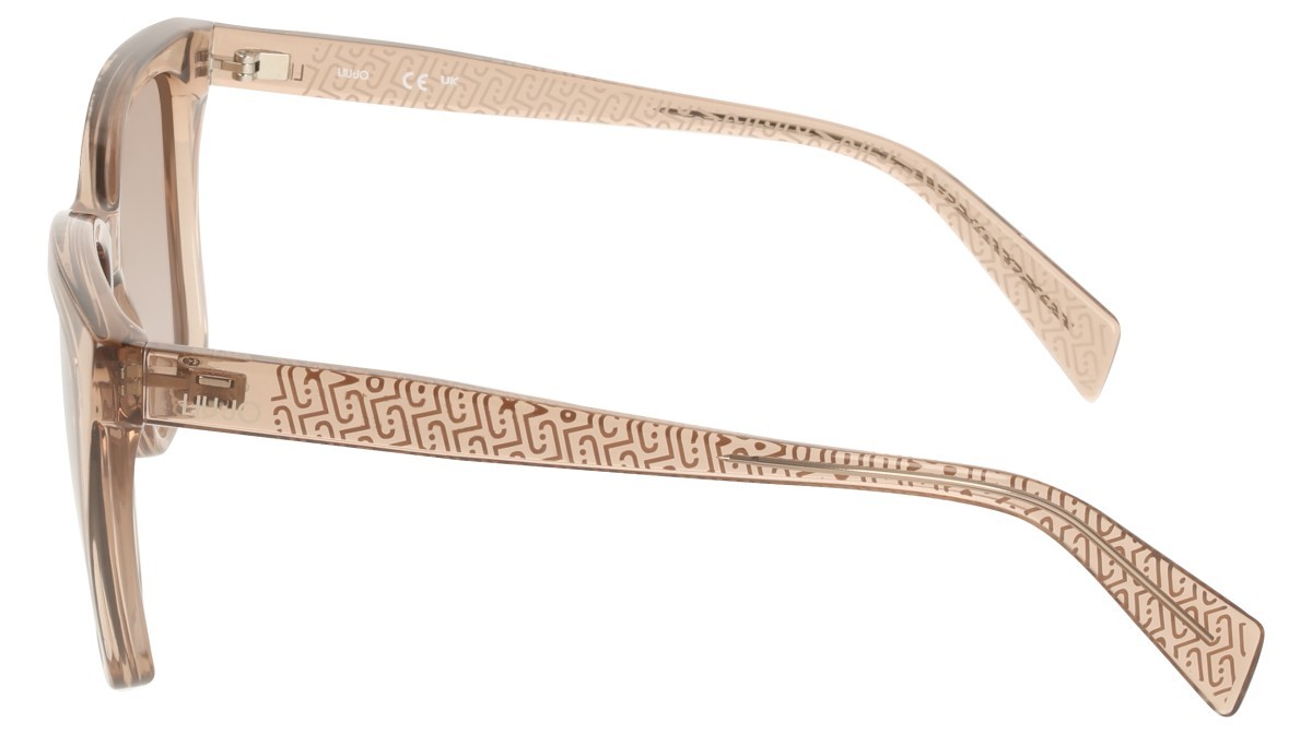 Occhiali da sole Liu Jo LJ818S (272) colore nude forma rettangolare lenti brick grey gradient