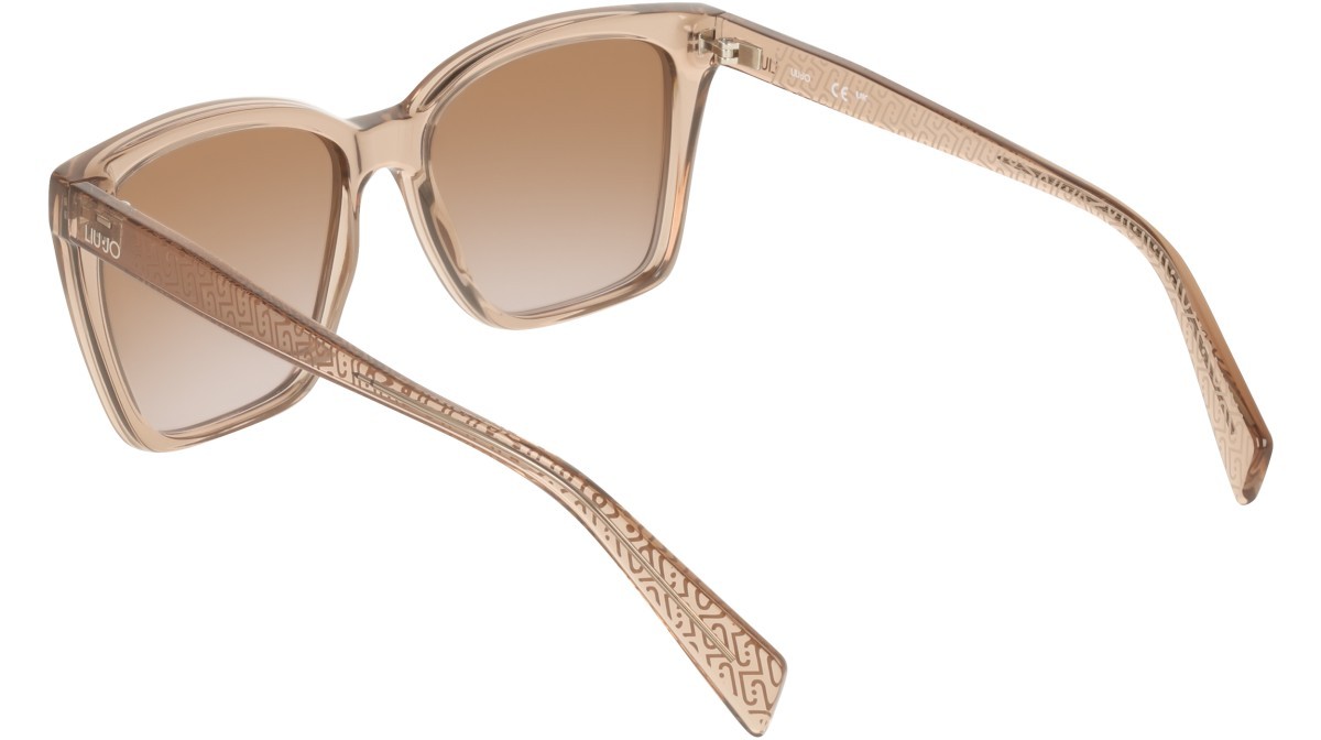 Occhiali da sole Liu Jo LJ818S (272) colore nude forma rettangolare lenti brick grey gradient