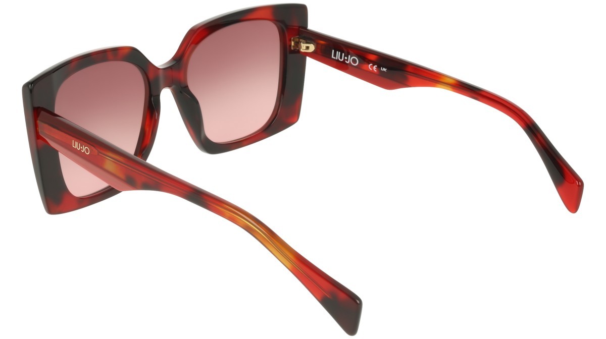 Occhiali da sole Liu Jo LJ819S (640) colore red tortoise forma quadrato lenti gradient wine rose