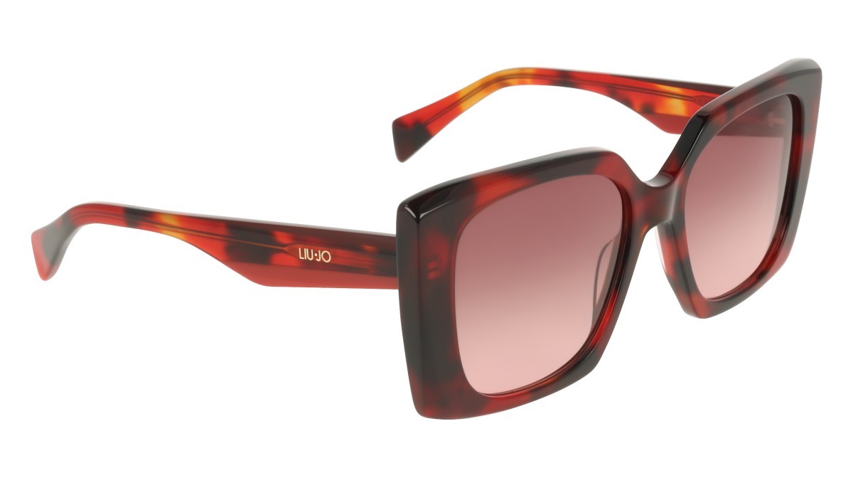Occhiali da sole Liu Jo LJ819S (640) colore red tortoise forma quadrato lenti gradient wine rose