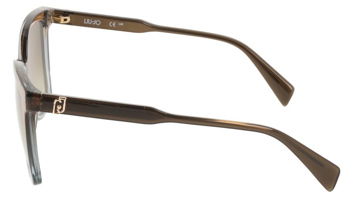 Occhiali da sole Liu Jo LJ822S (334) colore khaki/azure forma farfalla lenti gradient khaki