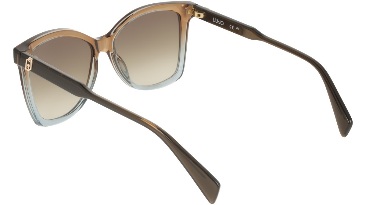 Occhiali da sole Liu Jo LJ822S (334) colore khaki/azure forma farfalla lenti gradient khaki
