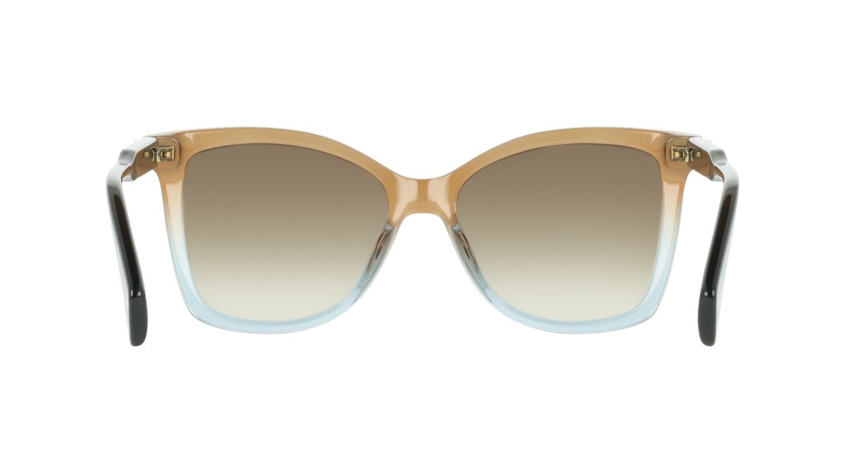 Occhiali da sole Liu Jo LJ822S (334) colore khaki/azure forma farfalla lenti gradient khaki
