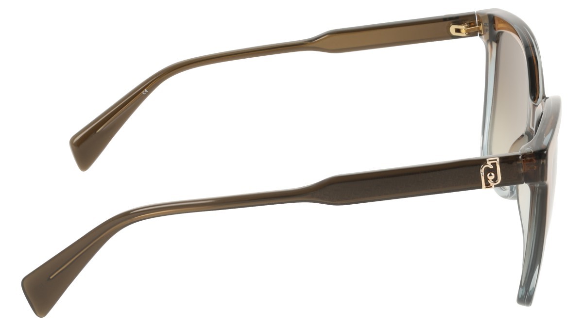 Occhiali da sole Liu Jo LJ822S (334) colore khaki/azure forma farfalla lenti gradient khaki