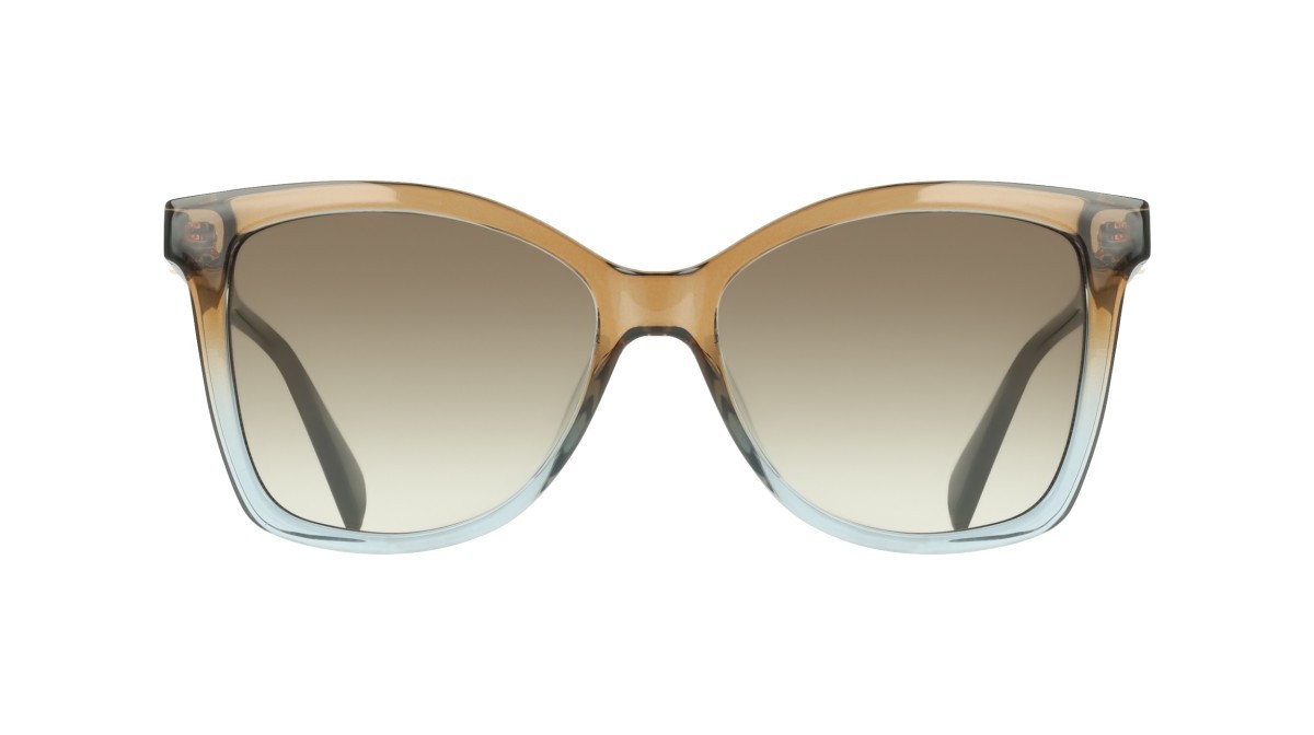 Occhiali da sole Liu Jo LJ822S (334) colore khaki/azure forma farfalla lenti gradient khaki