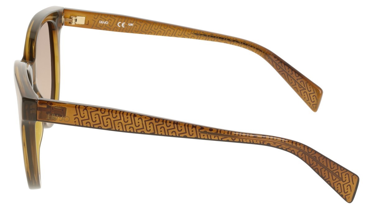Occhiali da sole Liu Jo LJ825S (254) colore mustard forma pantos lenti gradient brown
