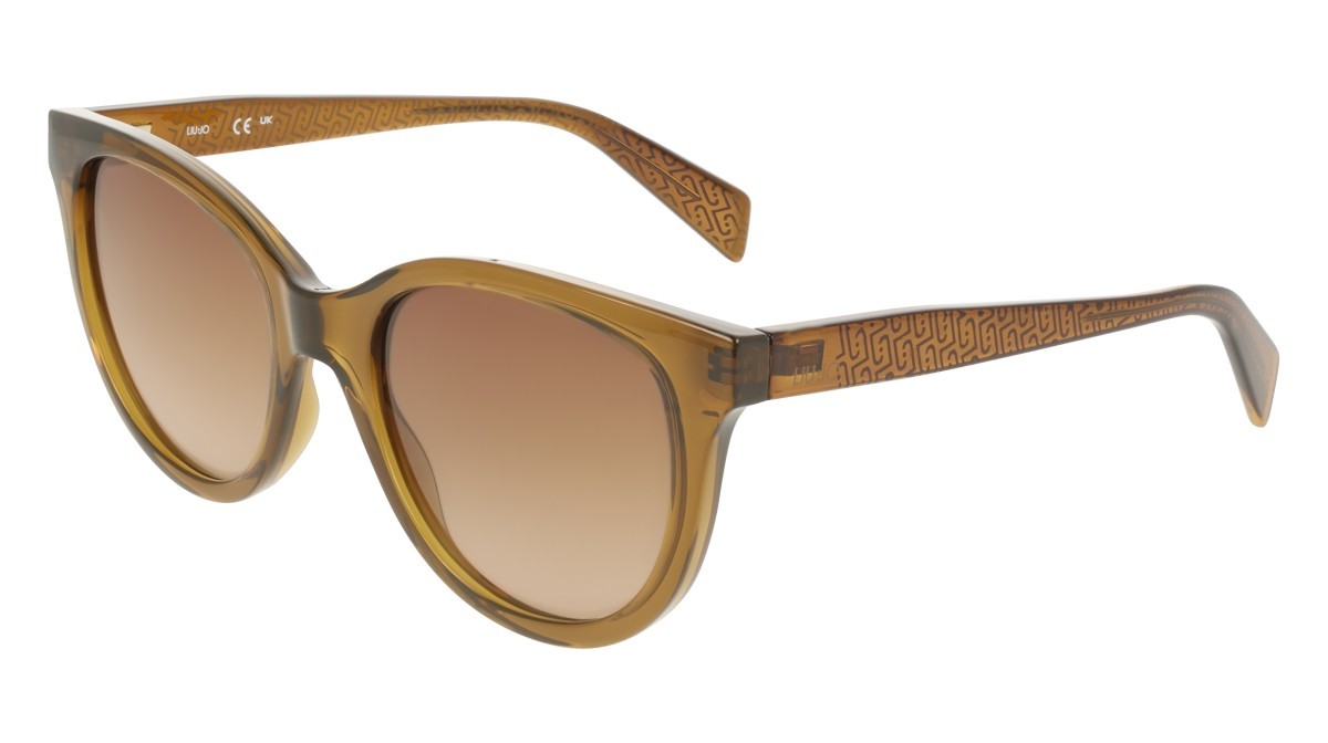Occhiali da sole Liu Jo LJ825S (254) colore mustard forma pantos lenti gradient brown