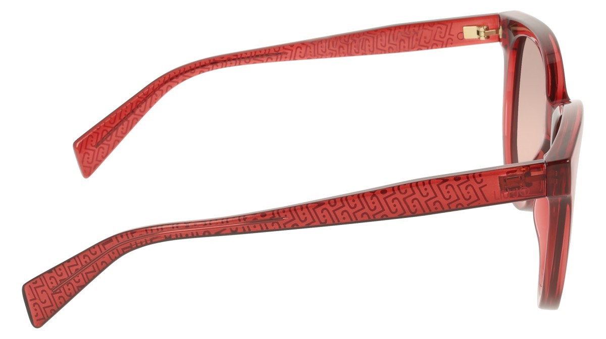 Occhiali da sole Liu Jo LJ825S (624) colore cherry forma pantos lenti brown rose gradient