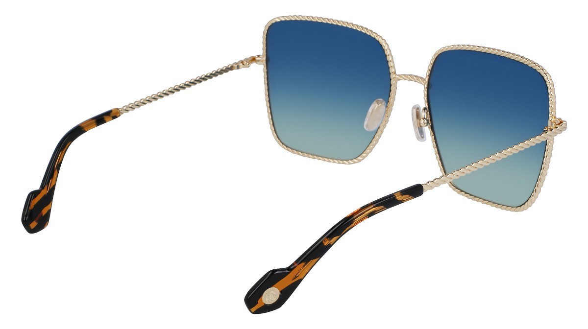 Sonnenbrillen Lanvin LNV125S (728) farbe gold/gradient blue green form quadratisch gläser gradient blue/green