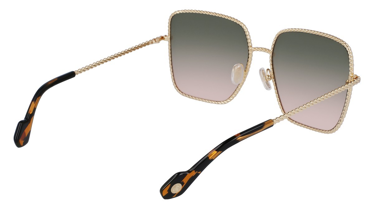 Sonnenbrillen Lanvin LNV125S (729) farbe gold/gradient green peach form quadratisch gläser green rose gradient