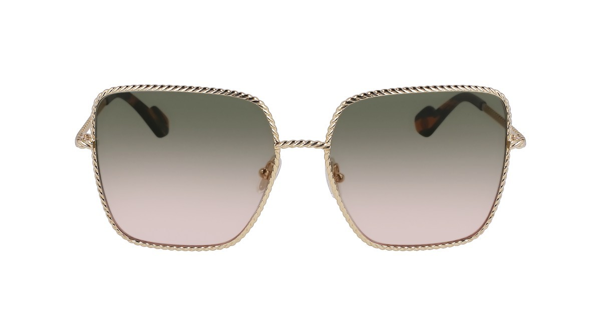 Sonnenbrillen Lanvin LNV125S (729) farbe gold/gradient green peach form quadratisch gläser green rose gradient