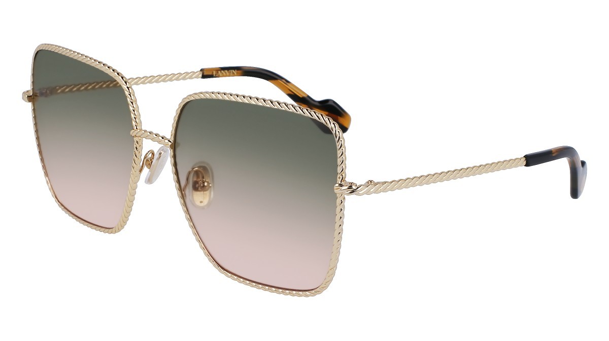 Sonnenbrillen Lanvin LNV125S (729) farbe gold/gradient green peach form quadratisch gläser green rose gradient