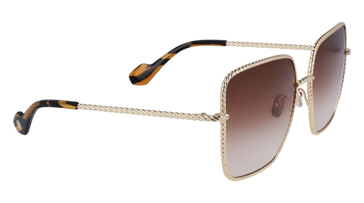 Sonnenbrillen Lanvin LNV125S (740) farbe gold/gradient brown form quadratisch gläser gradient brown