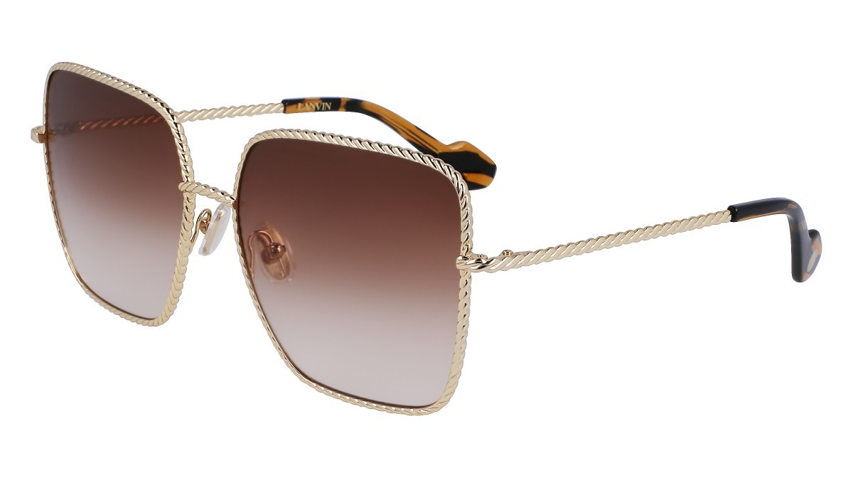 Sonnenbrillen Lanvin LNV125S (740) farbe gold/gradient brown form quadratisch gläser gradient brown