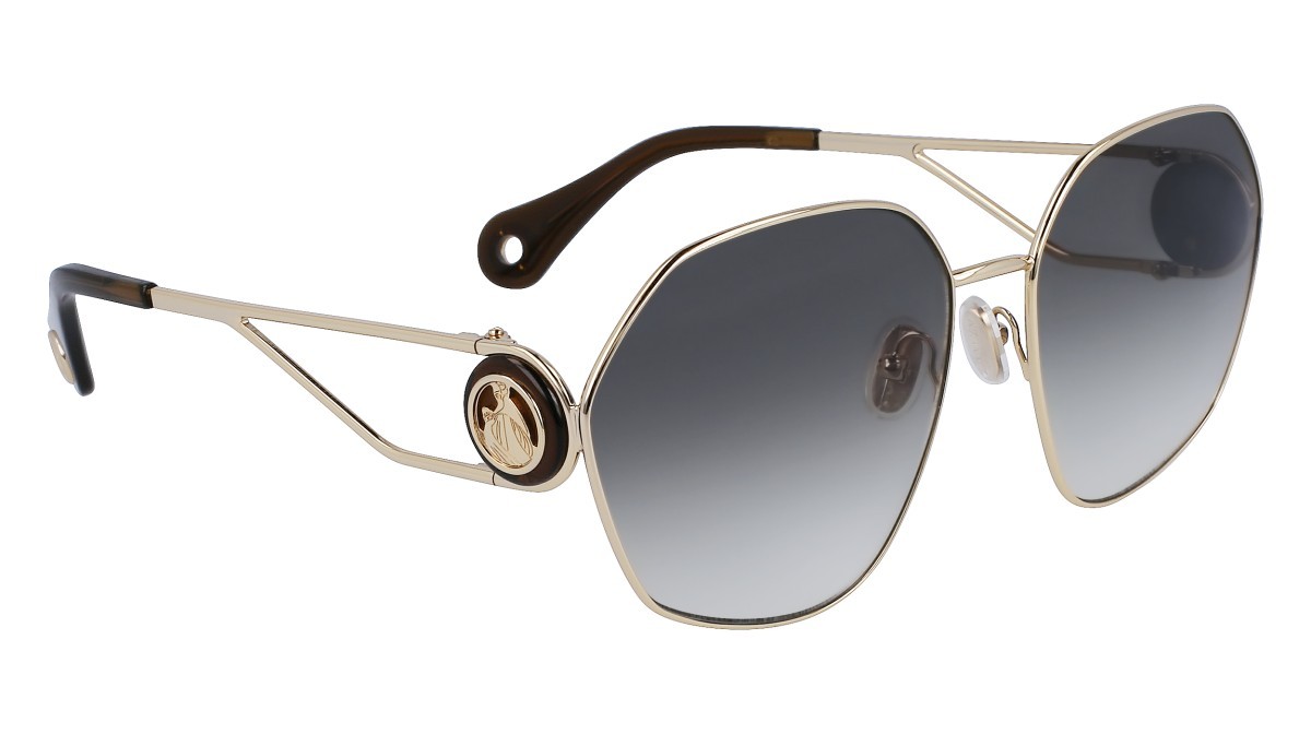 Sonnenbrillen Lanvin LNV127S (734) farbe gold/gradient khaki form rechteckig gläser gradient green
