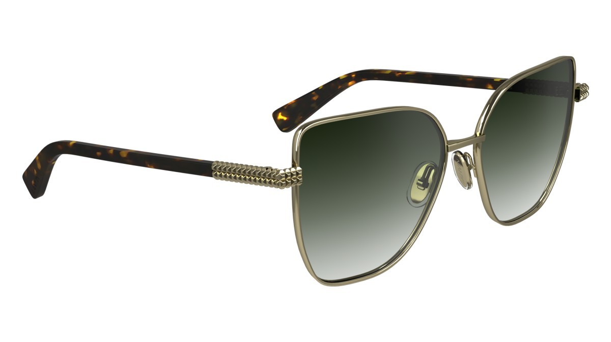 Sonnenbrillen Lanvin LNV132S (734) farbe gold/gradient khaki form schmetterling gläser gradient khaki