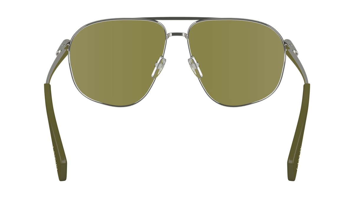 Sonnenbrillen Lanvin LNV134S (045) farbe silver/olive form aviator gläser solid olive