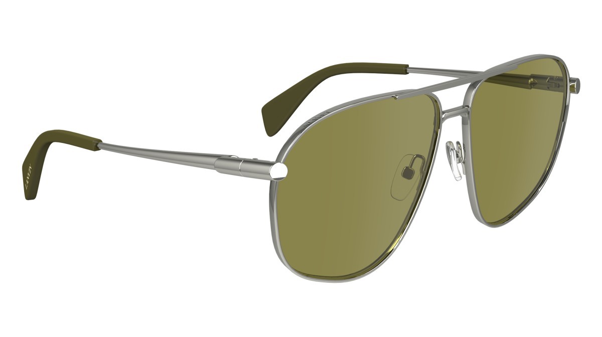 Sonnenbrillen Lanvin LNV134S (045) farbe silver/olive form aviator gläser solid olive