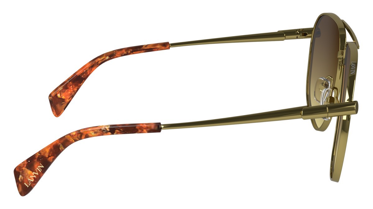 Sonnenbrillen Lanvin LNV134S (745) farbe gold/gradient brown yellow form aviator gläser gradient brown/yellow