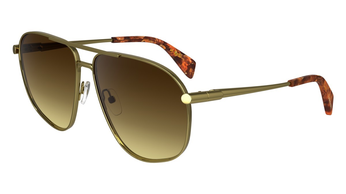 Sonnenbrillen Lanvin LNV134S (745) farbe gold/gradient brown yellow form aviator gläser gradient brown/yellow