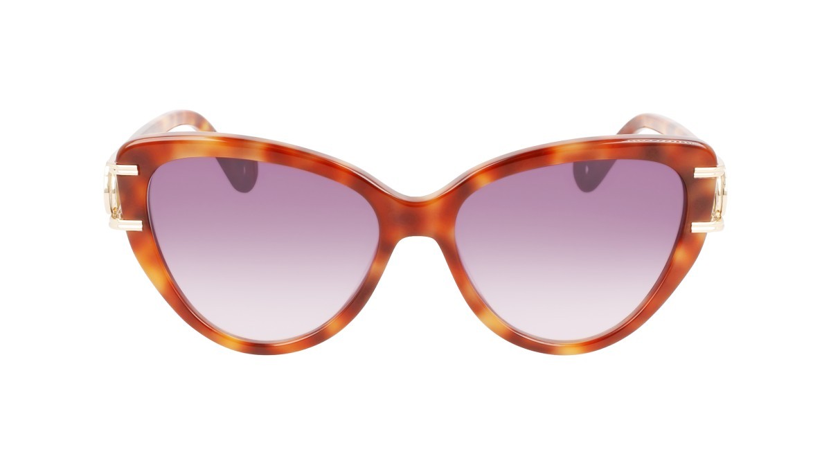 Sonnenbrillen Lanvin LNV643S (217) farbe light havana form cat-eye gläser gradient purple