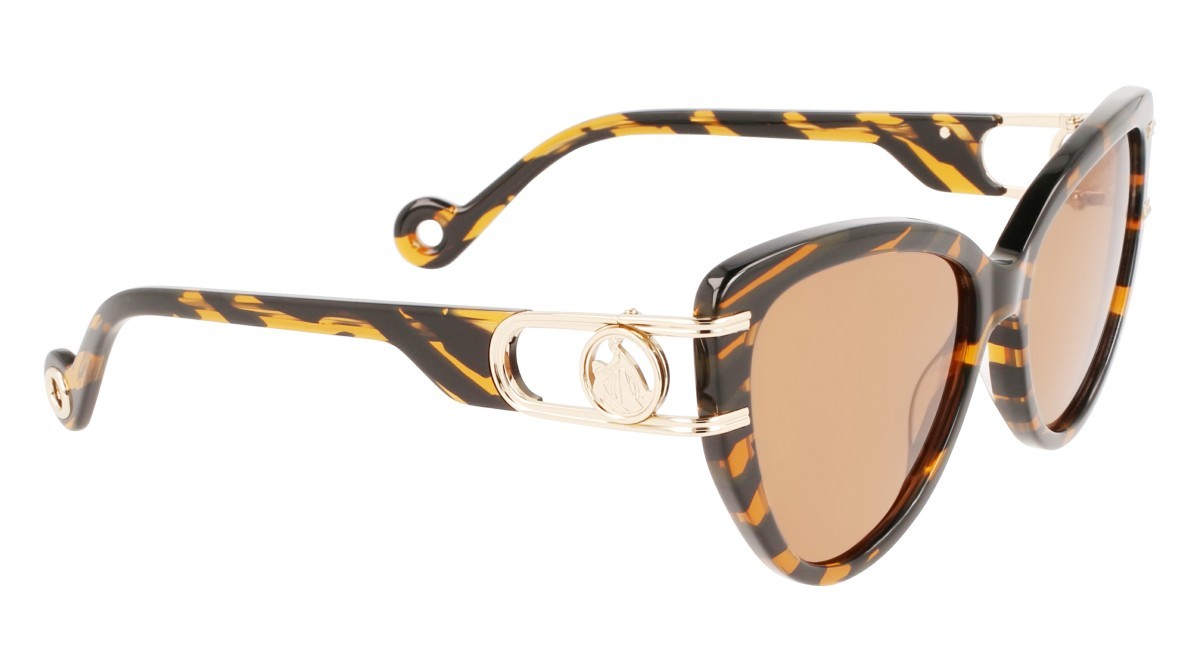 Sonnenbrillen Lanvin LNV643S (236) farbe tiger form cat-eye gläser solid brown