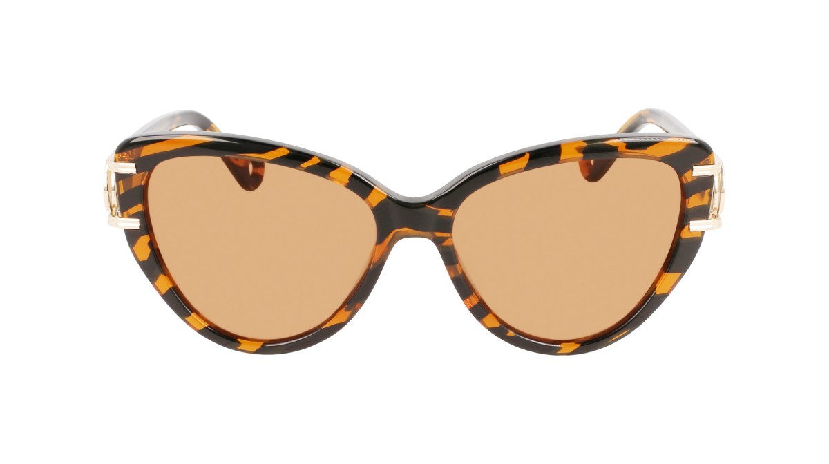 Sonnenbrillen Lanvin LNV643S (236) farbe tiger form cat-eye gläser solid brown