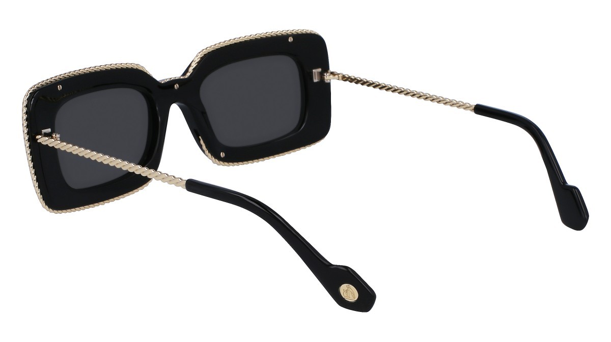 Sonnenbrillen Lanvin LNV645S (001) farbe black form rechteckig gläser solid grey