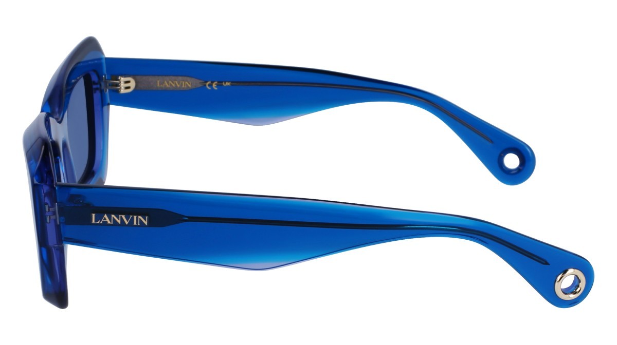 Sonnenbrillen Lanvin LNV662S (450) farbe transparent azure form rechteckig gläser solid blue