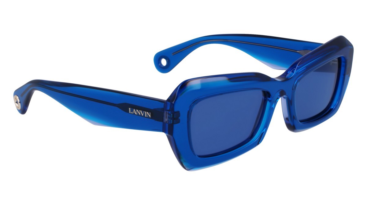 Sonnenbrillen Lanvin LNV662S (450) farbe transparent azure form rechteckig gläser solid blue