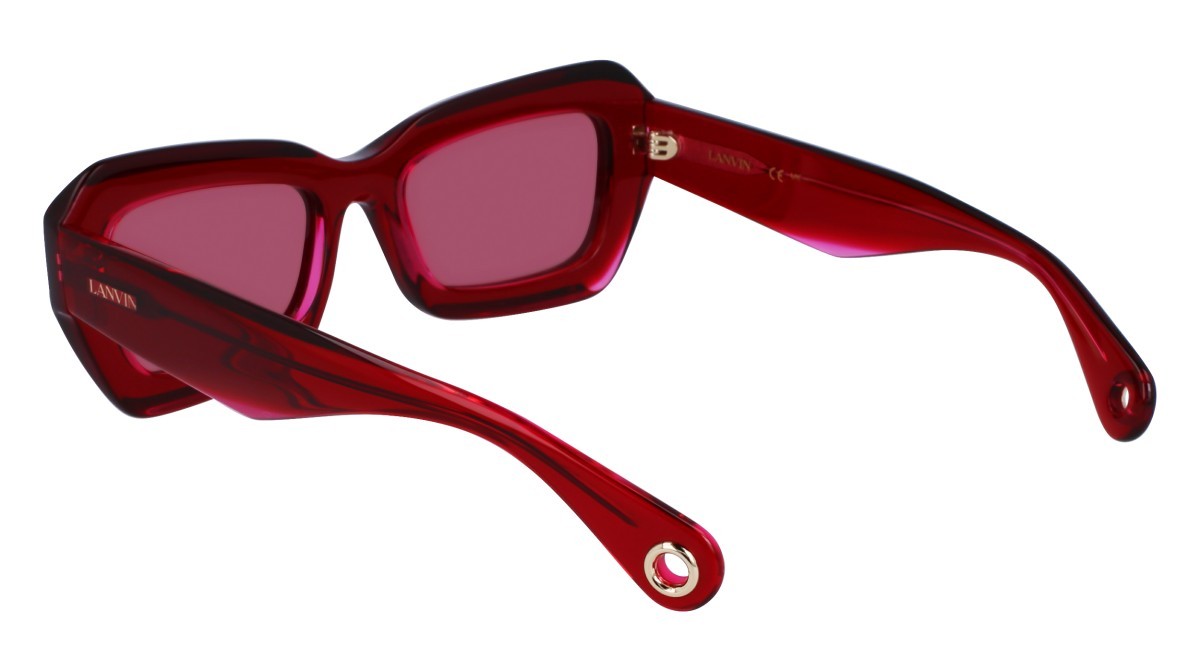 Sonnenbrillen Lanvin LNV662S (605) farbe transparent red/pink form rechteckig gläser solid purple