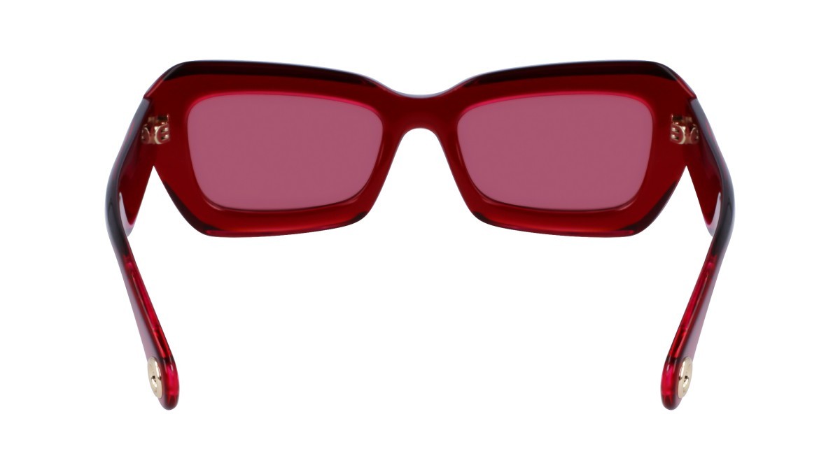 Sonnenbrillen Lanvin LNV662S (605) farbe transparent red/pink form rechteckig gläser solid purple