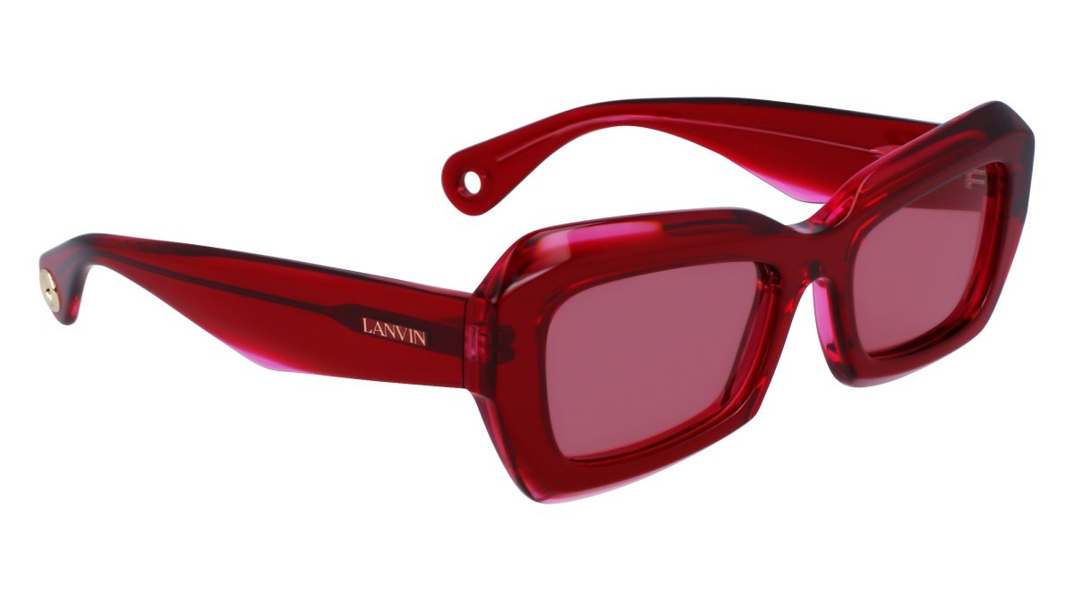 Sonnenbrillen Lanvin LNV662S (605) farbe transparent red/pink form rechteckig gläser solid purple
