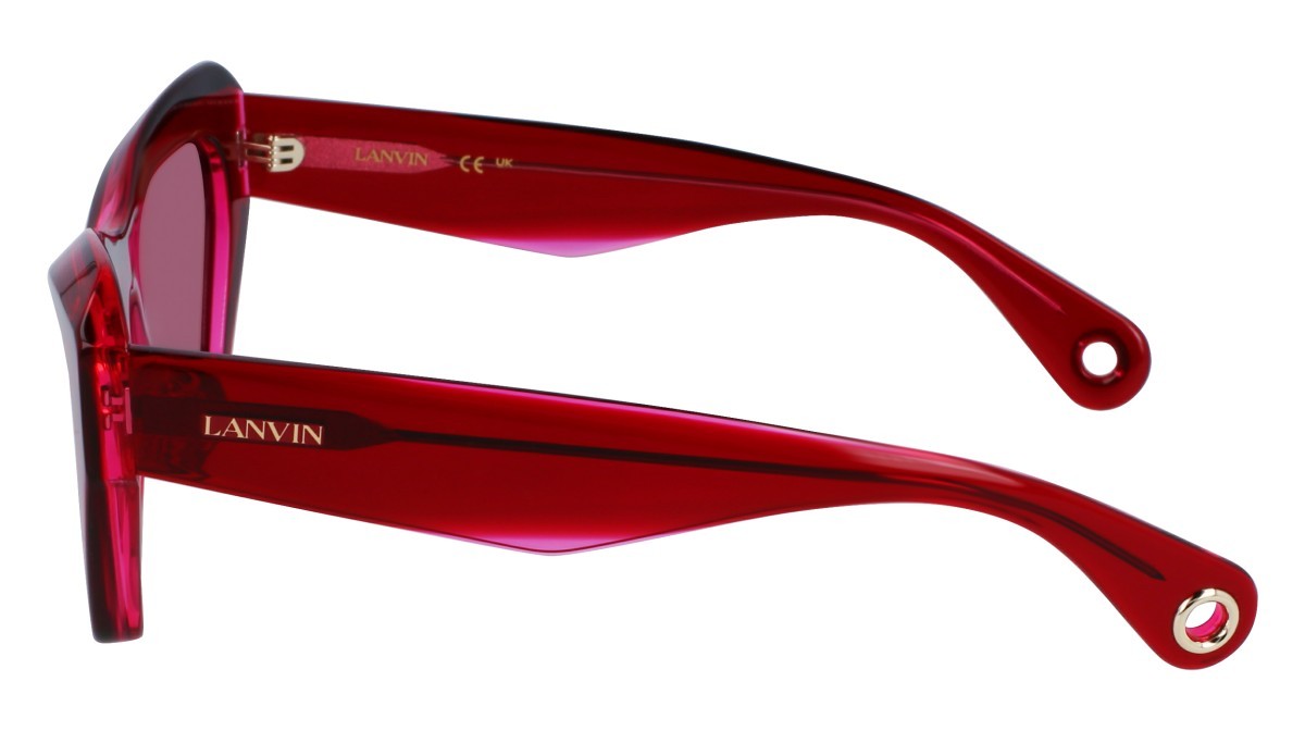 Sonnenbrillen Lanvin LNV663S (605) farbe transparent red/pink form rechteckig gläser solid purple