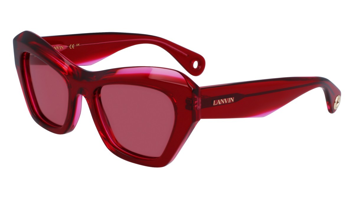 Sonnenbrillen Lanvin LNV663S (605) farbe transparent red/pink form rechteckig gläser solid purple