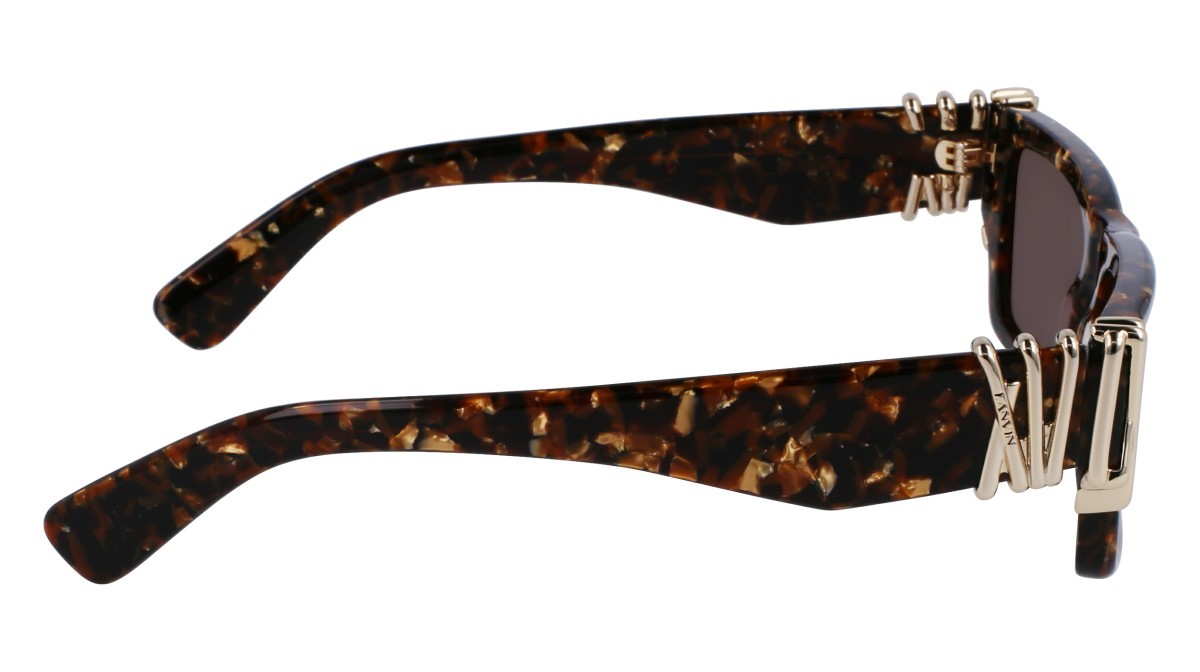 Sonnenbrillen Lanvin LNV665S (239) farbe textured brown gold form rechteckig gläser solid brown