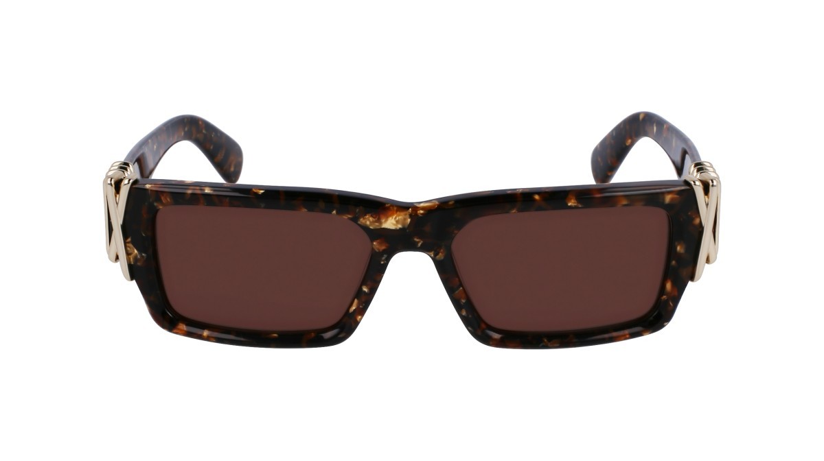 Sonnenbrillen Lanvin LNV665S (239) farbe textured brown gold form rechteckig gläser solid brown