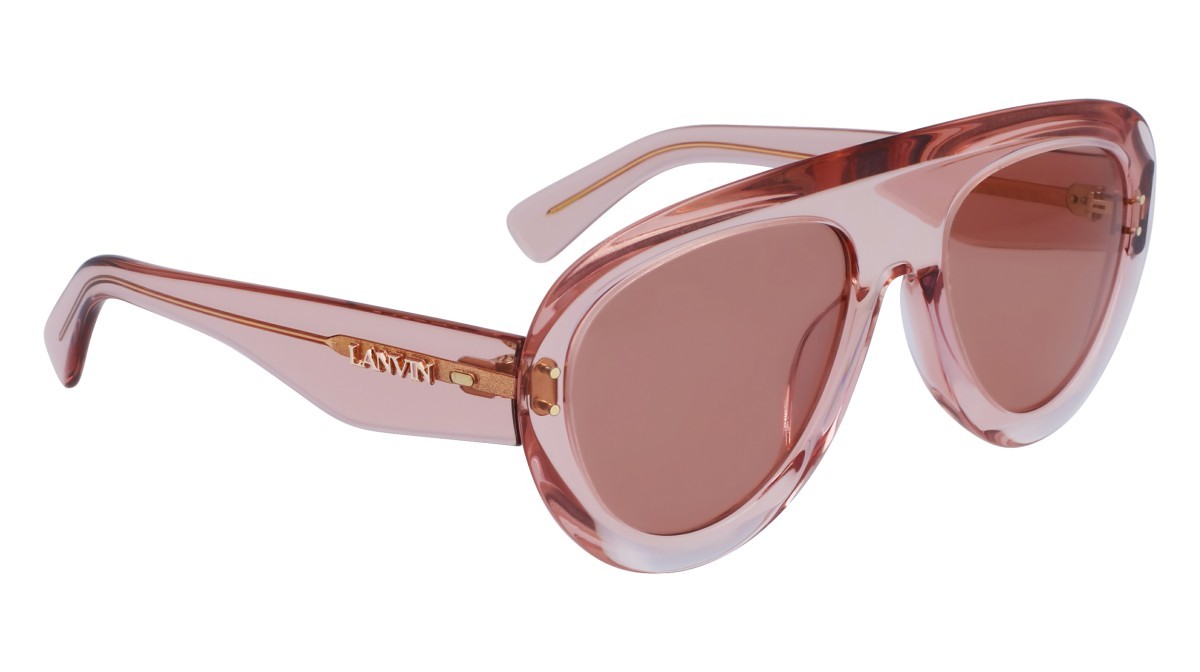 Sonnenbrillen Lanvin LNV666S (651) farbe transparent rose form aviator gläser solid brown