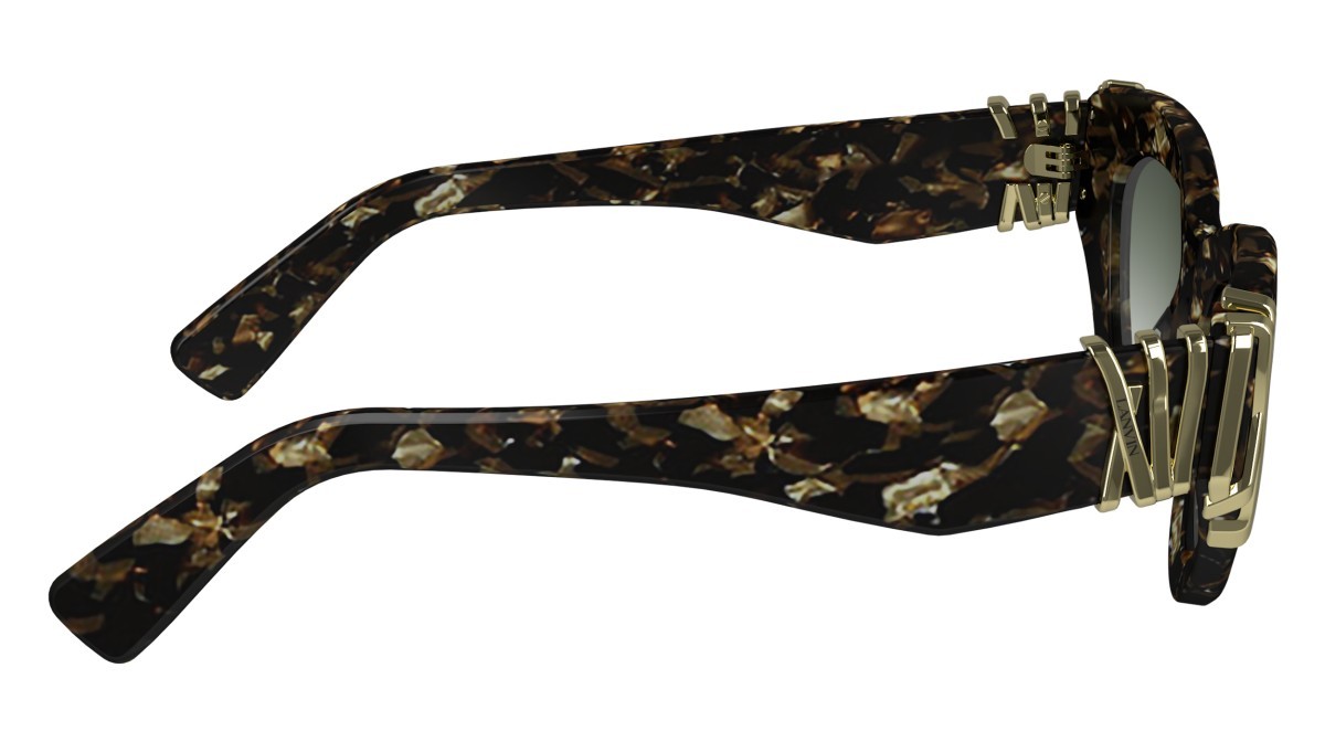 Sonnenbrillen Lanvin LNV671S (239) farbe textured brown gold form rechteckig gläser gradient khaki