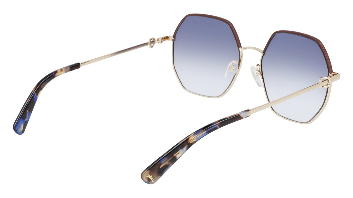 Sonnenbrillen Longchamp LO140SL (719) farbe gold/blue form rechteckig 