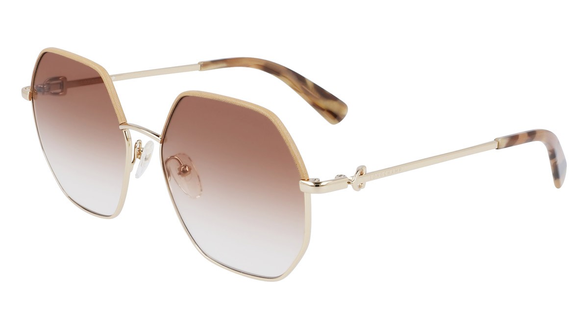 Sonnenbrillen Longchamp LO140SL (731) farbe gold/cappuccino form rechteckig 