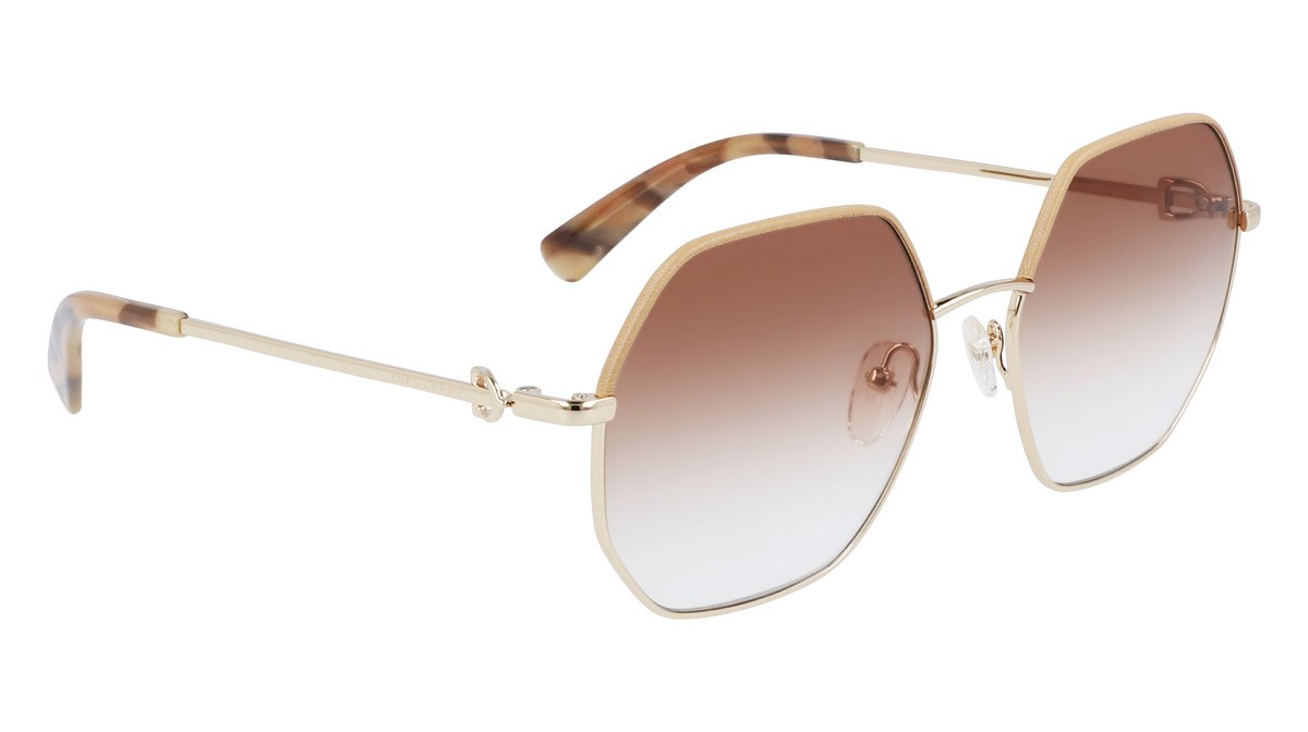 Sonnenbrillen Longchamp LO140SL (731) farbe gold/cappuccino form rechteckig 