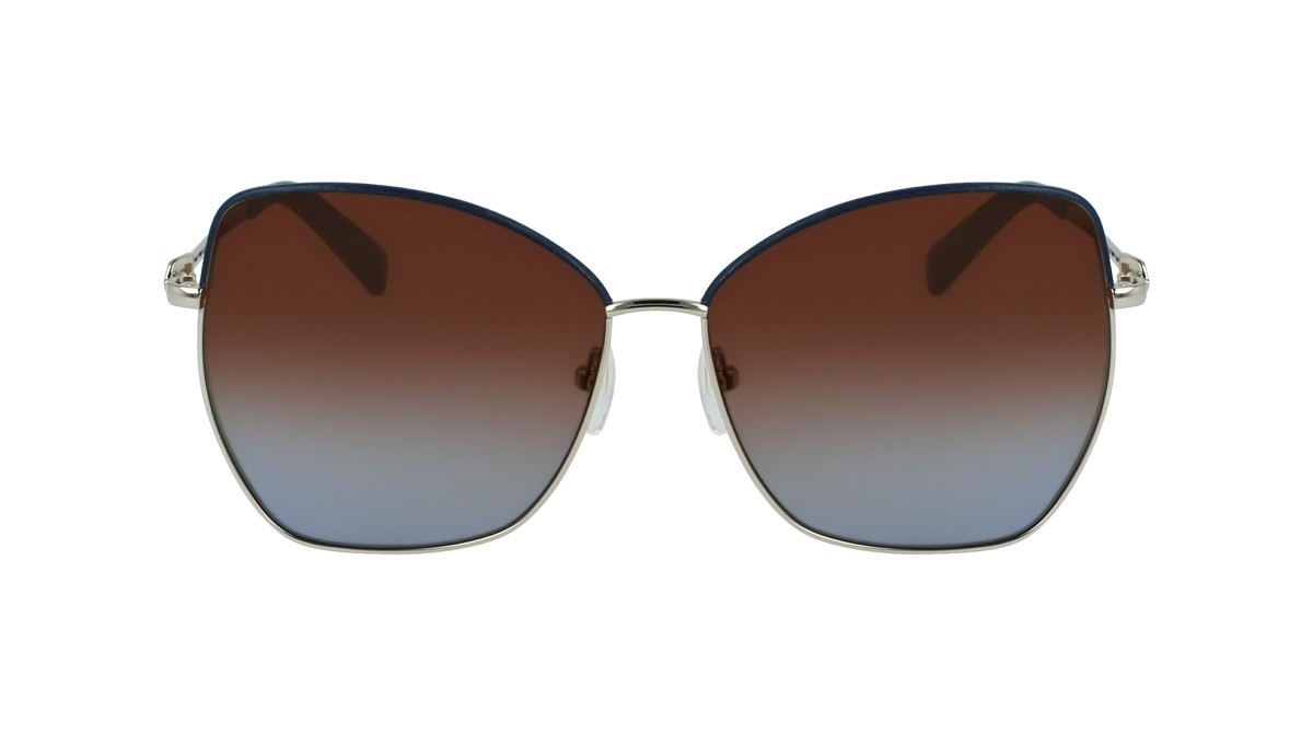 Sonnenbrillen Longchamp LO156SL (720) farbe gold / brown blue form schmetterling gläser brown blue grad.