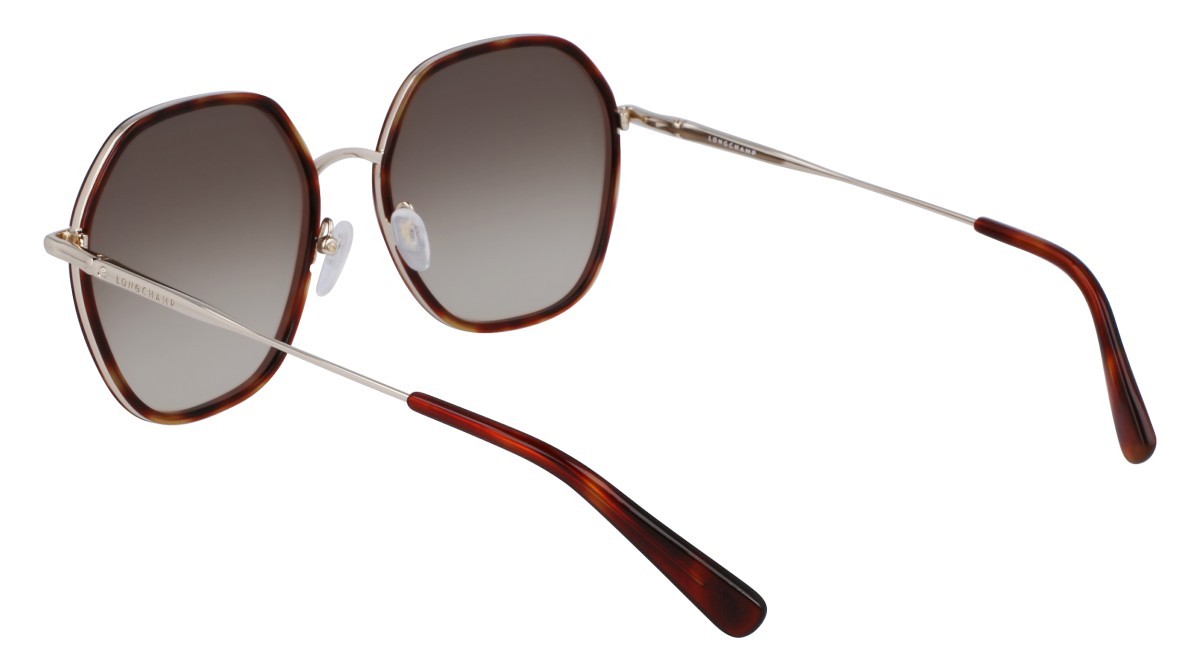 Sonnenbrillen Longchamp LO163S (717) farbe gold/havana form rechteckig gläser gradient khaki