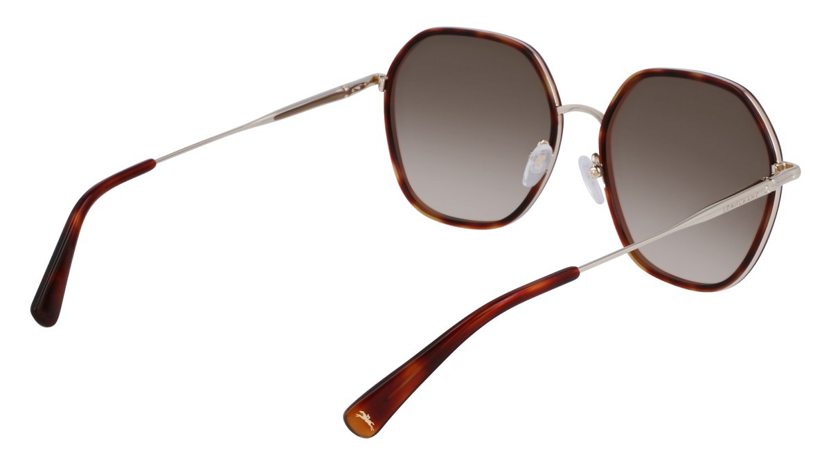 Sonnenbrillen Longchamp LO163S (717) farbe gold/havana form rechteckig gläser gradient khaki