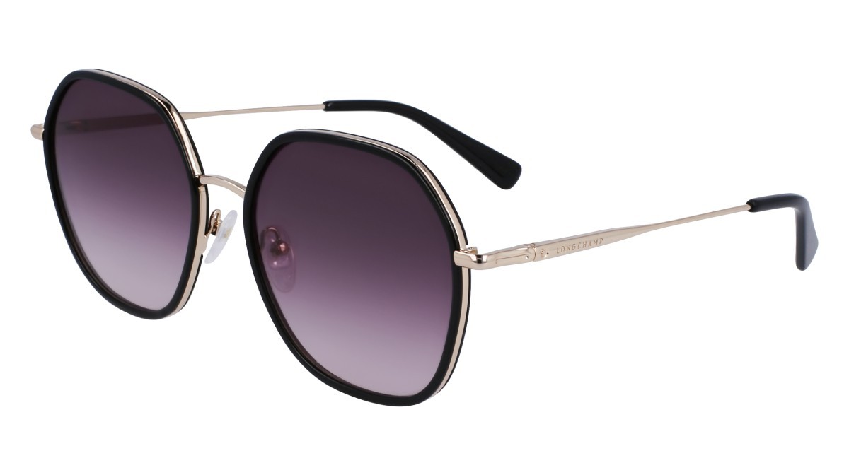 Sonnenbrillen Longchamp LO163S (728) farbe gold/black form rechteckig gläser gradient smoke