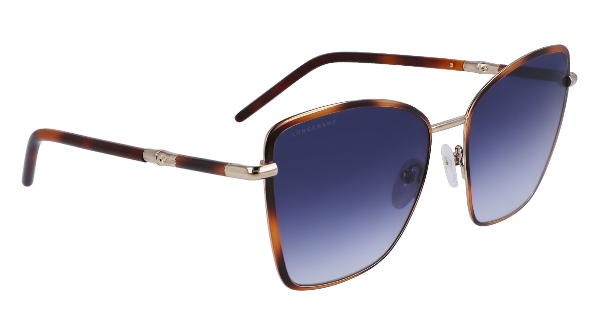 Occhiali da sole Longchamp LO167S (223) colore havana/gradient blue forma farfalla lenti gradient blue