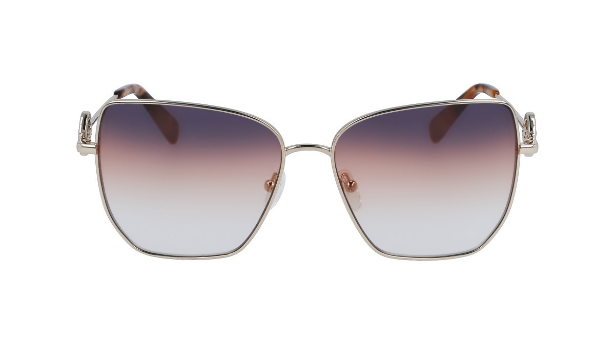 Sonnenbrillen Longchamp LO169S (726) farbe gold/gradient blue brick form rechteckig gläser gradient dark blue/orange/azure