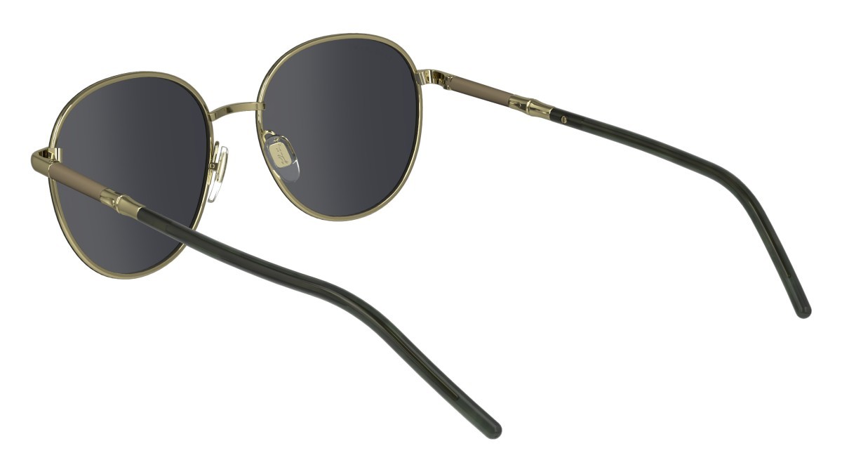Sonnenbrillen Longchamp LO171S (708) farbe gold/khaki form rund gläser solid grey
