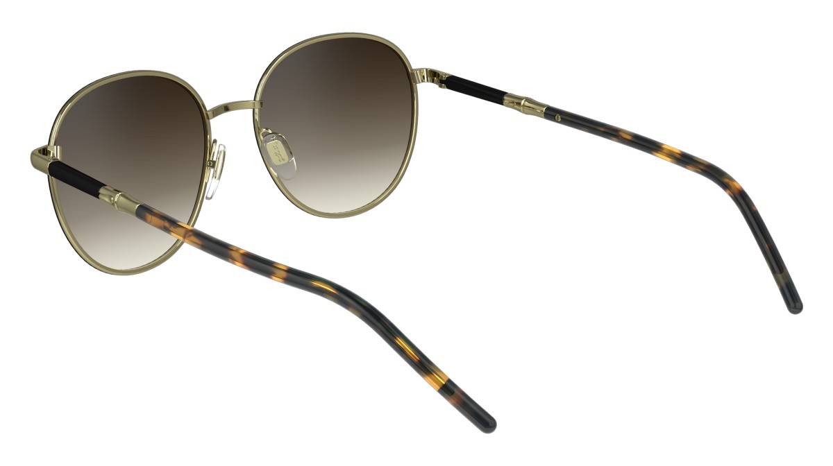 Sonnenbrillen Longchamp LO171S (728) farbe gold/black form rund gläser gradient brown